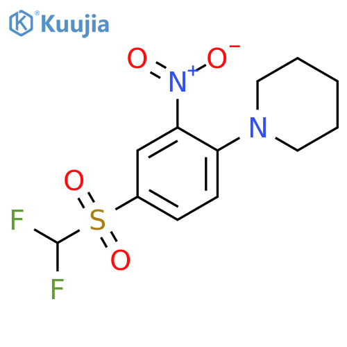 Piperidine, 1-[4-[(difluoromethyl)sulfonyl]-2-nitrophenyl]- structure
