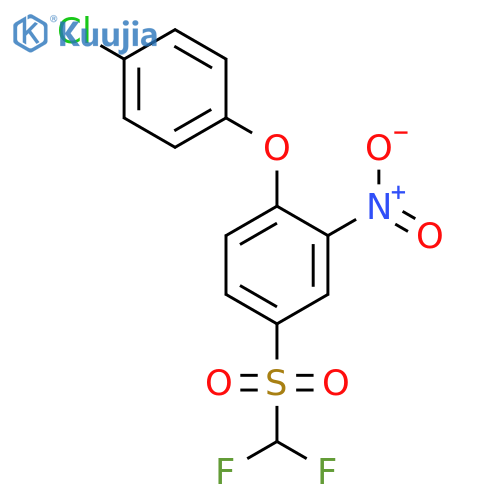 Benzene, 1-(4-chlorophenoxy)-4-[(difluoromethyl)sulfonyl]-2-nitro- structure