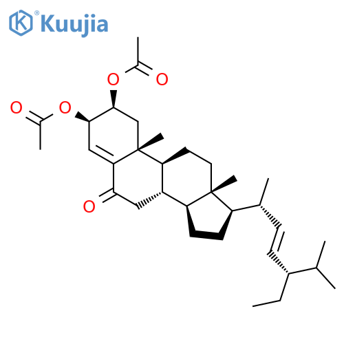 Stigmasta-4,22-dien-6-one, 2,3-bis(acetyloxy)-, (2b,3b,22E)- structure