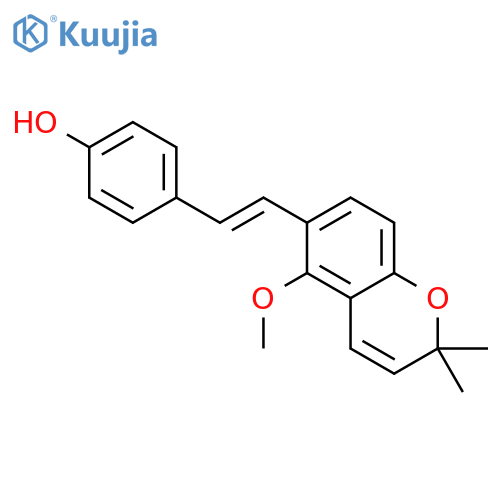 Phenol, 4-[2-(5-methoxy-2,2-dimethyl-2H-1-benzopyran-6-yl)ethenyl]- structure
