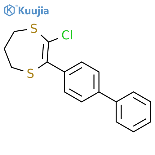 5H-1,4-Dithiepin, 2-[1,1'-biphenyl]-4-yl-3-chloro-6,7-dihydro- structure