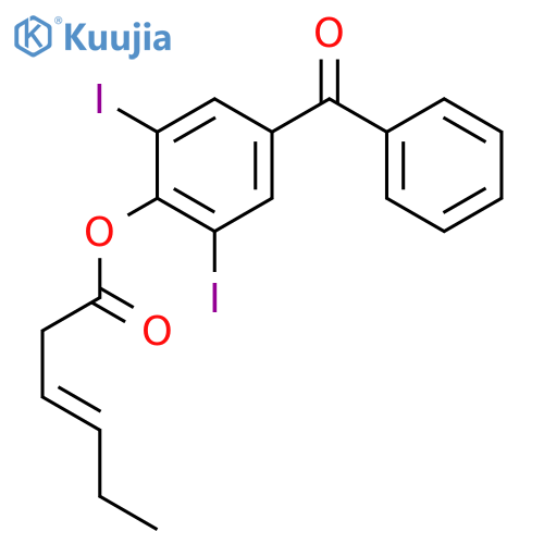 3-Hexenoic acid, 4-benzoyl-2,6-diiodophenyl ester, (3E)- structure
