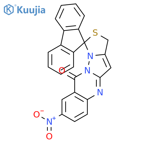 SPIRO[9H-FLUORENE-9,3'-[3H]THIAZOLO[3',4':2,3]PYRAZOLO[5,1-B]QUINAZOLIN]-6'(1'H)-ONE, 8'-NITRO- structure
