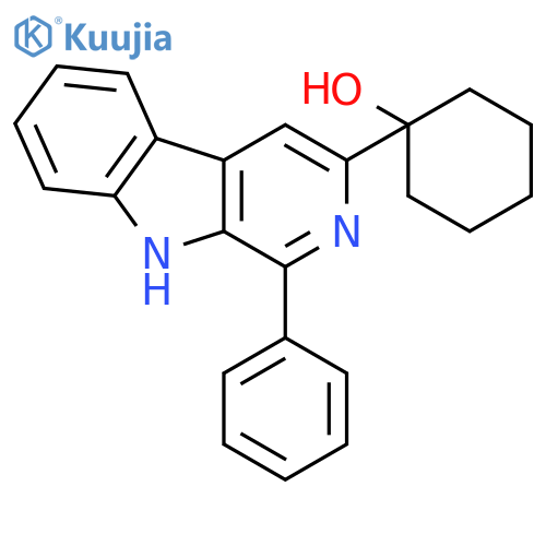 Cyclohexanol, 1-(1-phenyl-9H-pyrido[3,4-b]indol-3-yl)- structure