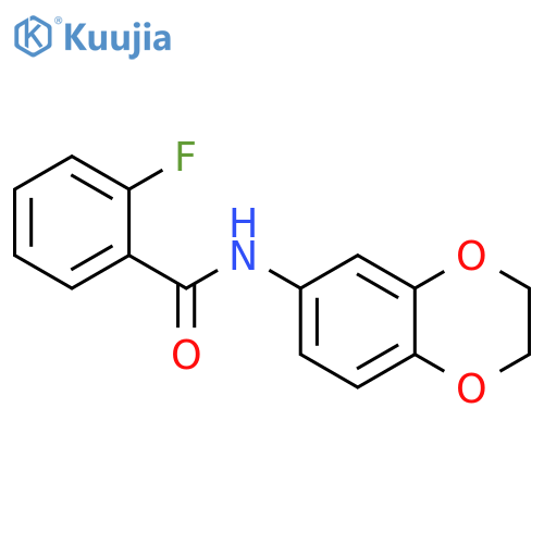 N-(2,3-dihydro-1,4-benzodioxin-6-yl)-2-fluorobenzamide structure