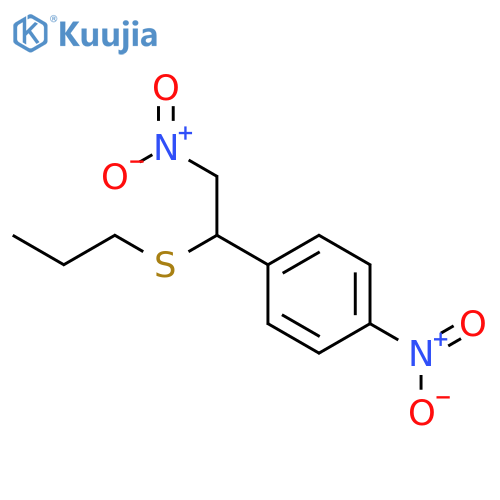 Benzene, 1-nitro-4-[2-nitro-1-(propylthio)ethyl]- structure