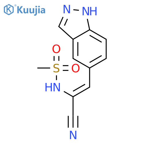 Methanesulfonamide, N-[1-cyano-2-(1H-indazol-5-yl)ethenyl]- structure