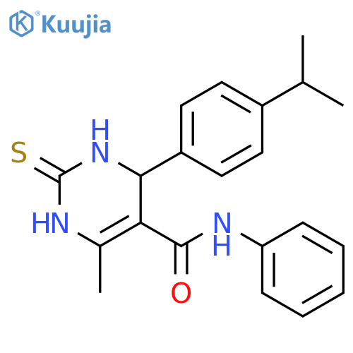 6-methyl-N-phenyl-4-4-(propan-2-yl)phenyl-2-sulfanylidene-1,2,3,4-tetrahydropyrimidine-5-carboxamide structure