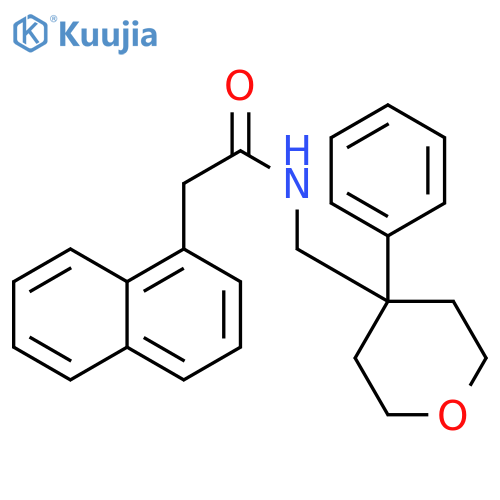 2-(naphthalen-1-yl)-N-(4-phenyloxan-4-yl)methylacetamide structure
