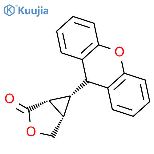 3-Oxabicyclo[3.1.0]hexan-2-one, 6-(9H-xanthen-9-yl)-, (1R,5S,6R)-rel- structure