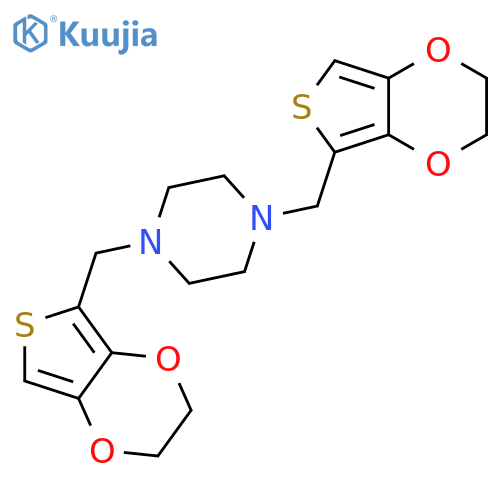 Piperazine, 1,4-bis[(2,3-dihydrothieno[3,4-b]-1,4-dioxin-5-yl)methyl]- structure