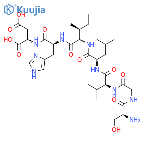 L-Aspartic acid, L-serylglycyl-L-valyl-L-leucyl-L-isoleucyl-L-histidyl- structure