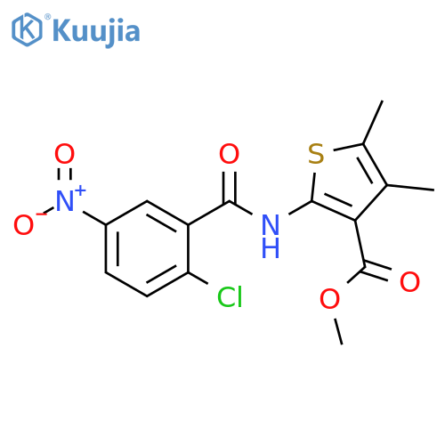 methyl 2-(2-chloro-5-nitrobenzamido)-4,5-dimethylthiophene-3-carboxylate structure