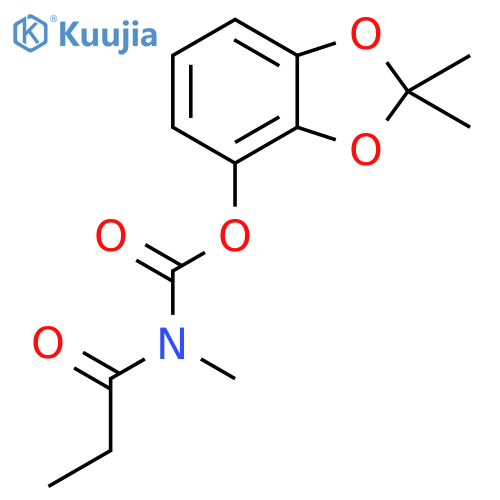 Carbamic acid, methyl(1-oxopropyl)-, 2,2-dimethyl-1,3-benzodioxol-4-yl ester structure