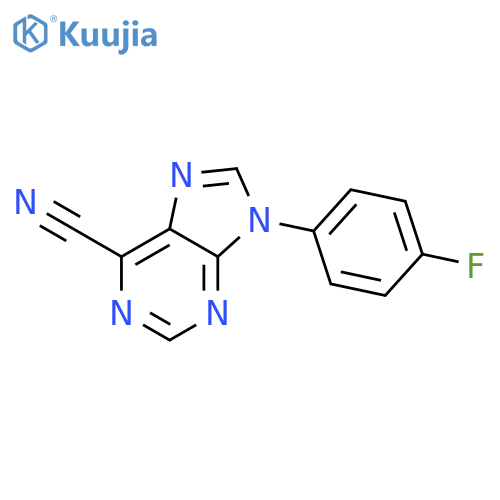 9H-PURINE-6-CARBONITRILE, 9-(4-FLUOROPHENYL)- structure