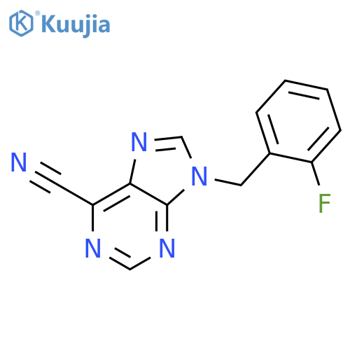 9H-Purine-6-carbonitrile, 9-[(2-fluorophenyl)methyl]- structure