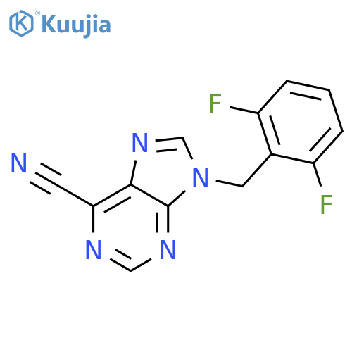 9H-PURINE-6-CARBONITRILE, 9-[(2,6-DIFLUOROPHENYL)METHYL]- structure