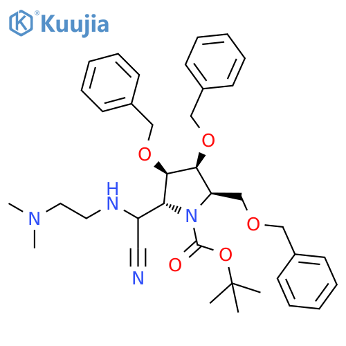 1-Pyrrolidinecarboxylic acid, 2-[cyano[[2-(dimethylamino)ethyl]amino]methyl]-3,4-bis(phenylmethoxy)-5-[(phenylmethoxy)methyl]-, 1,1-dimethylethyl ester, (2R,3R,4S,5R)- structure