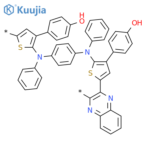 POLY[2,3-QUINOXALINEDIYL[4-(4-HYDROXYPHENYL)-2,5-THIOPHENEDIYL](PHENYLIMINO)-1,4-PHENYLENE(PHENYLIMINO)[3-(4-HYDROXYPHENYL)-2,5-THIOPHENEDIYL]] structure