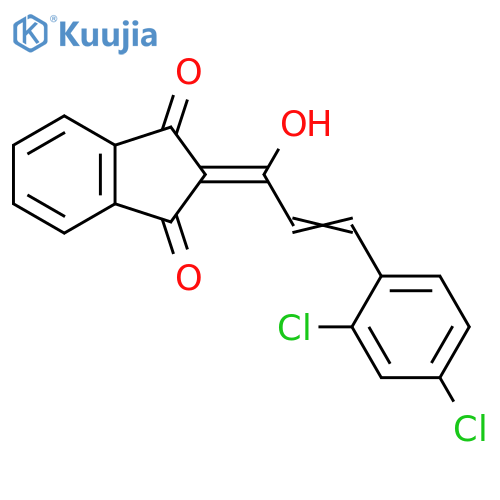 2-(2E)-3-(2,4-dichlorophenyl)-1-hydroxyprop-2-en-1-ylidene-2,3-dihydro-1H-indene-1,3-dione structure