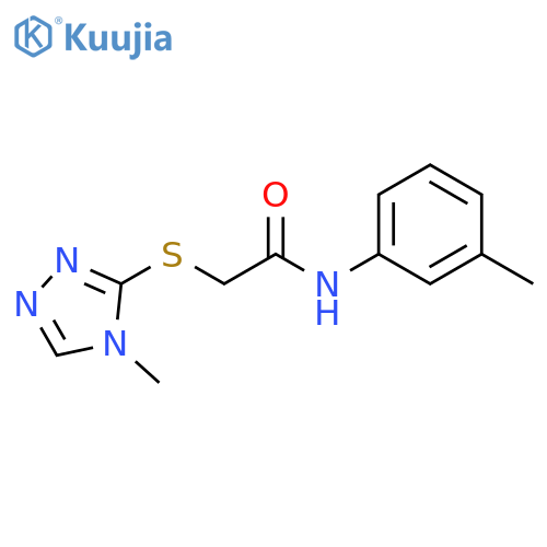2-(4-methyl-4H-1,2,4-triazol-3-yl)sulfanyl-N-(3-methylphenyl)acetamide structure