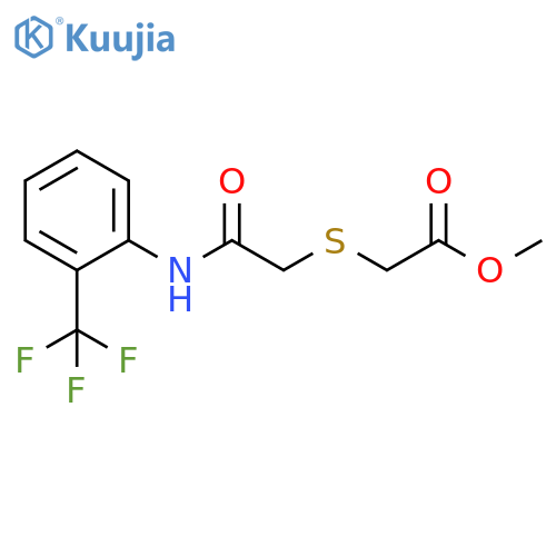 methyl 2-({2-(trifluoromethyl)phenylcarbamoyl}methyl)sulfanylacetate structure