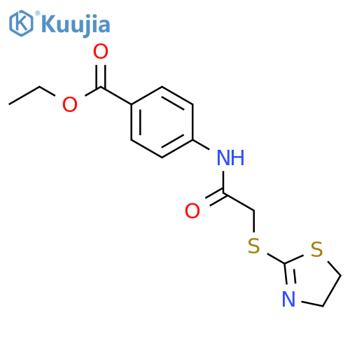 ethyl 4-{[(4,5-dihydro-1,3-thiazol-2-ylsulfanyl)acetyl]amino}benzoate structure