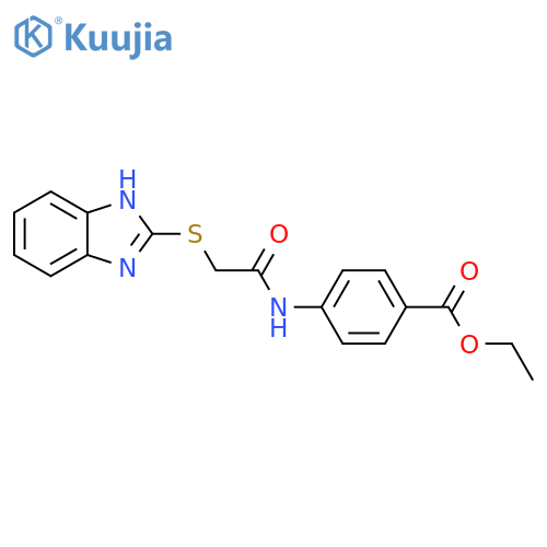 ethyl 4-2-(1H-1,3-benzodiazol-2-ylsulfanyl)acetamidobenzoate structure