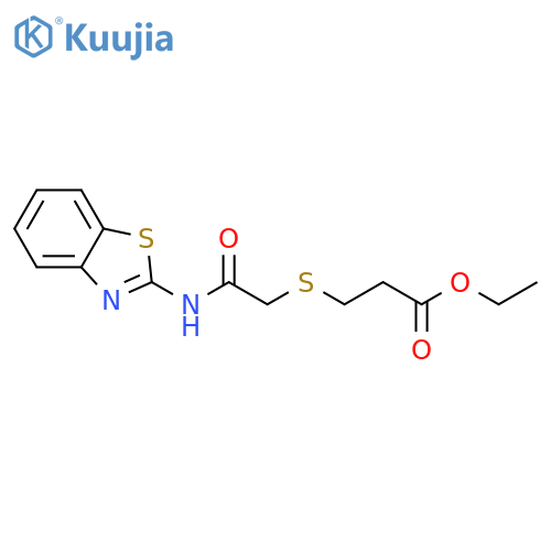 ethyl 3-({(1,3-benzothiazol-2-yl)carbamoylmethyl}sulfanyl)propanoate structure