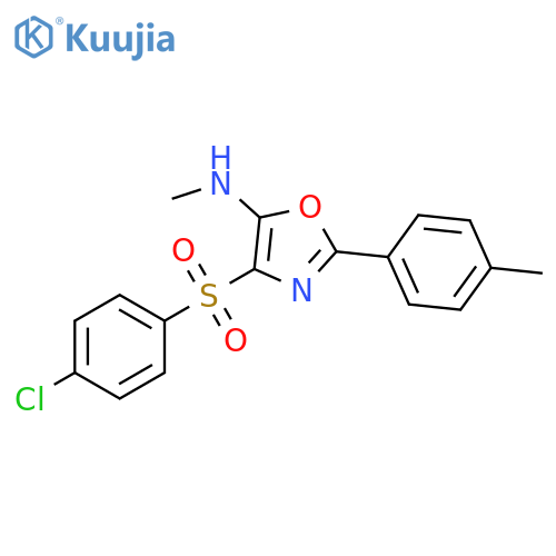4-(4-chlorobenzenesulfonyl)-N-methyl-2-(4-methylphenyl)-1,3-oxazol-5-amine structure