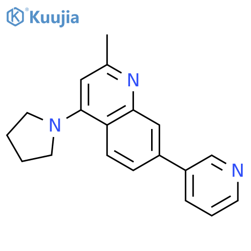 Quinoline, 2-methyl-7-(3-pyridinyl)-4-(1-pyrrolidinyl)- structure