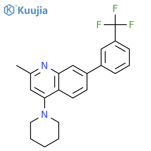 Quinoline, 2-methyl-4-(1-piperidinyl)-7-[3-(trifluoromethyl)phenyl]- structure