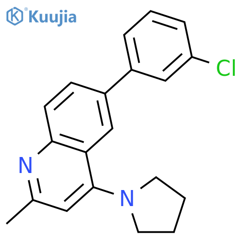 Quinoline, 6-(3-chlorophenyl)-2-methyl-4-(1-pyrrolidinyl)- structure