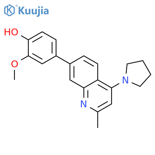 PHENOL, 2-METHOXY-4-[2-METHYL-4-(1-PYRROLIDINYL)-7-QUINOLINYL]- structure