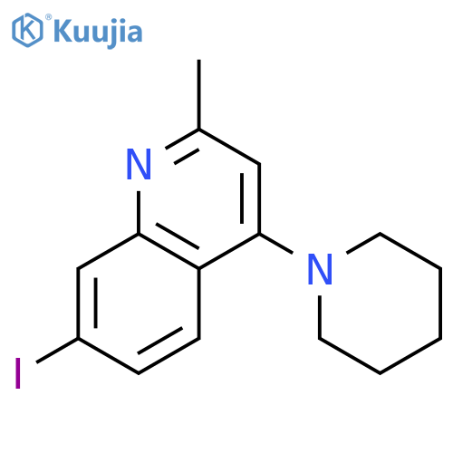 QUINOLINE, 7-IODO-2-METHYL-4-(1-PIPERIDINYL)- structure