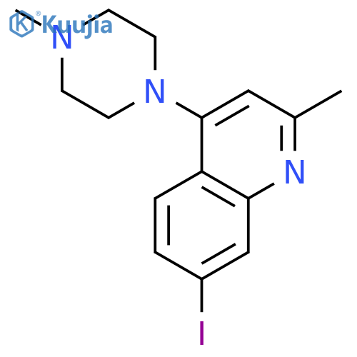 Quinoline, 7-iodo-2-methyl-4-(4-methyl-1-piperazinyl)- structure