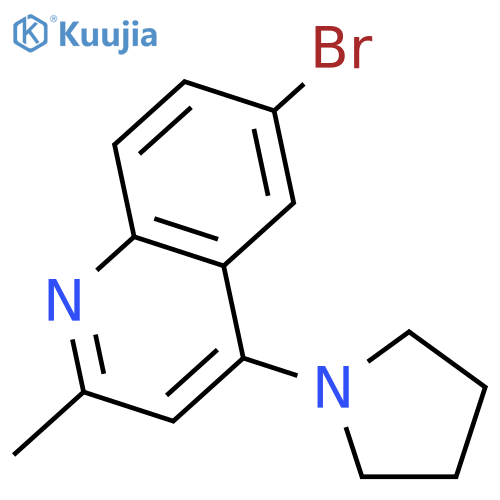 Quinoline, 6-bromo-2-methyl-4-(1-pyrrolidinyl)- structure