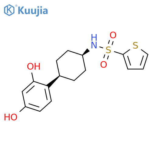 2-Thiophenesulfonamide, N-[cis-4-(2,4-dihydroxyphenyl)cyclohexyl]- structure