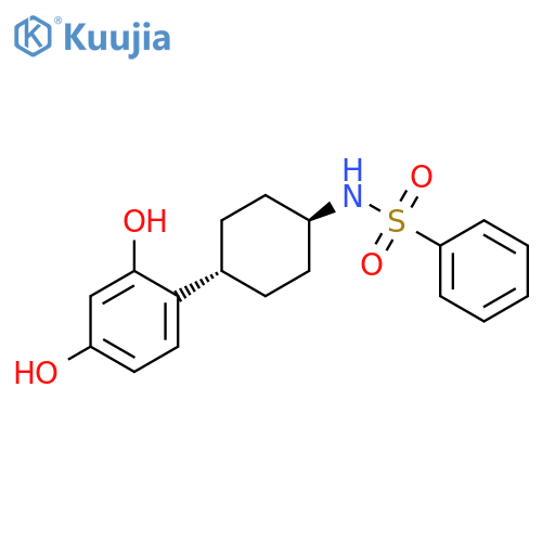 Benzenesulfonamide, N-[trans-4-(2,4-dihydroxyphenyl)cyclohexyl]- structure