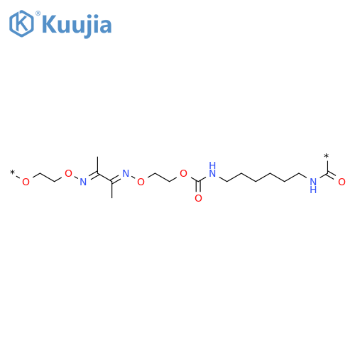Poly[oxy-1,2-ethanediyloxynitrilo(1,2-dimethyl-1,2-ethanediylidene)nitrilooxy-1,2-ethanediyloxycarbonylimino-1,6-hexanediyliminocarbonyl] structure