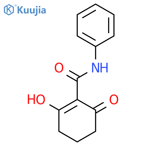 2-hydroxy-6-oxo-N-phenylcyclohex-1-ene-1-carboxamide structure