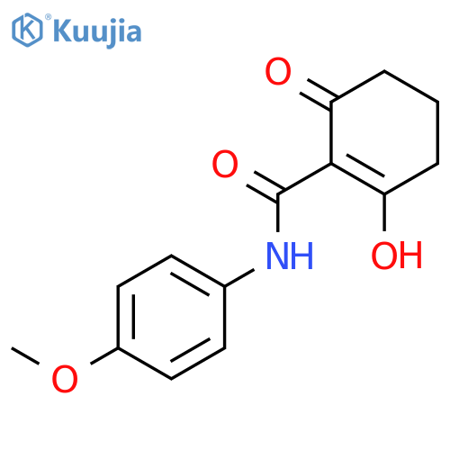 1-Cyclohexene-1-carboxamide, 2-hydroxy-N-(4-methoxyphenyl)-6-oxo- structure