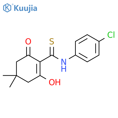 1-Cyclohexene-1-carbothioamide, N-(4-chlorophenyl)-2-hydroxy-4,4-dimethyl-6-oxo- structure