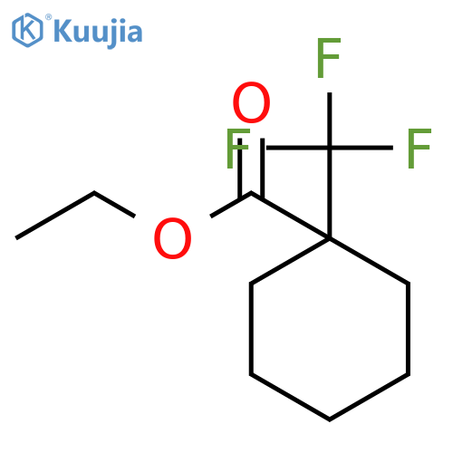 Cyclohexanecarboxylic acid, 1-(trifluoromethyl)-, ethyl ester structure
