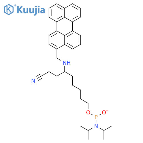 PHOSPHORAMIDOUS ACID, BIS(1-METHYLETHYL)-, 2-CYANOETHYL6-[(3-PERYLENYLMETHYL)AMINO]HEXYL ESTER structure