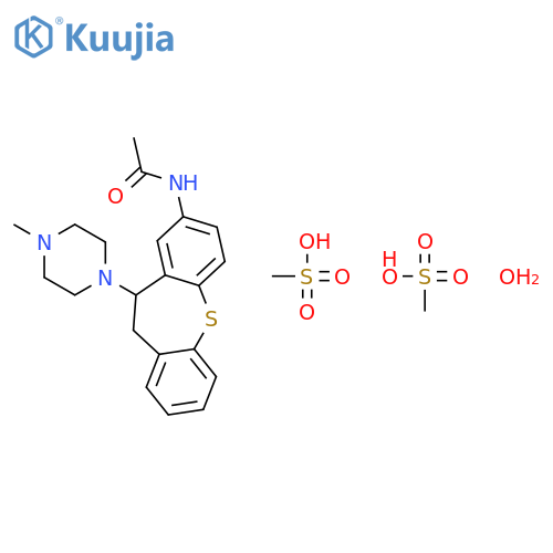 Acetamide, N-(10,11-dihydro-11-(4-methyl-1-piperazinyl)dibenzo(b,f)thiepin-2-yl)-, methanesulfonate, hydrate (1:2:1) structure