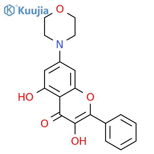 4H-1-Benzopyran-4-one, 3,5-dihydroxy-7-(4-morpholinyl)-2-phenyl- structure