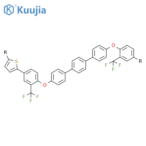 POLY[2,5-THIOPHENEDIYL[3-(TRIFLUOROMETHYL)-1,4-PHENYLENE]OXY[1,1':4',1''-TERPHENYL]-4,4''-DIYLOXY[2-(TRIFLUOROMETHYL)-1,4-PHENYLENE]] structure