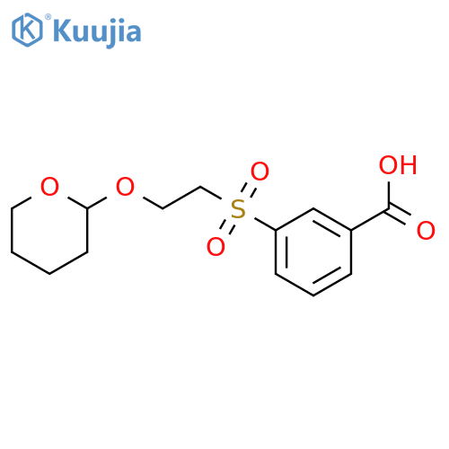 Benzoic acid, 3-[[2-[(tetrahydro-2H-pyran-2-yl)oxy]ethyl]sulfonyl]- structure