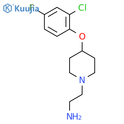 1-PIPERIDINEETHANAMINE, 4-(2-CHLORO-4-FLUOROPHENOXY)- structure